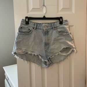 Zara light wash denim shorts
